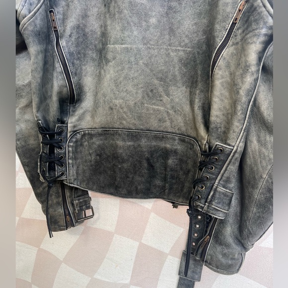 FirstGear Hein Gericke Motorcycle Biker Leather Jacket Mens Med - Picture 12 of 16